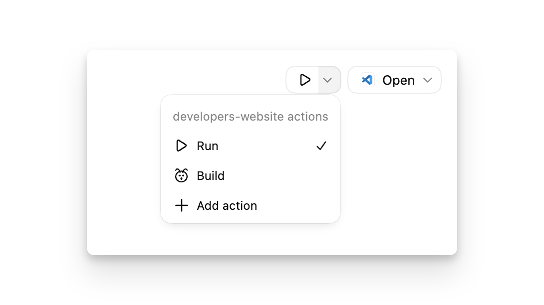 Project actions list shown in ChatGPT desktop app settings
