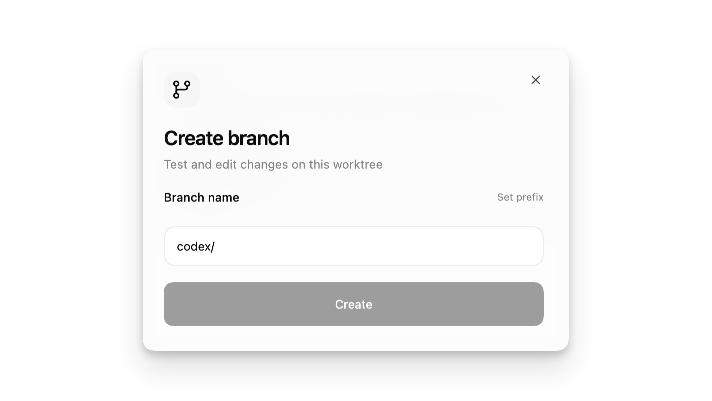 Worktree task view with branch controls and worktree details